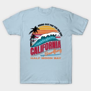 California Half Moon Bay Big Wave Surfing T-Shirt